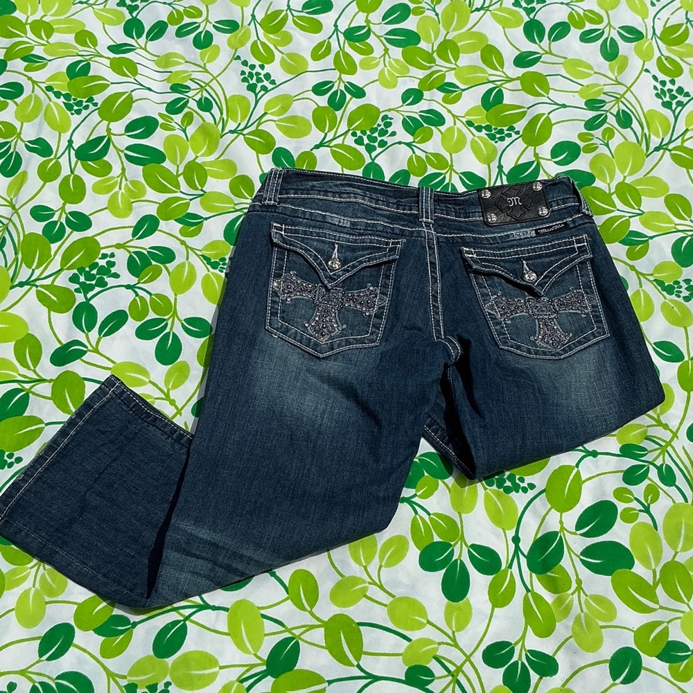 Miss Me Dark Indigo Cropped Capri Jeans Size 31 - Picture 10 of 12